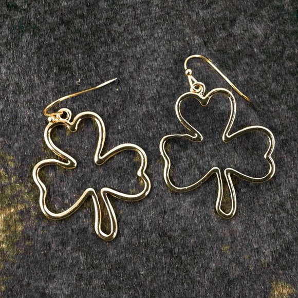 One Blessed Nana Gold Shamrock Earrings - Picture 1 of 1